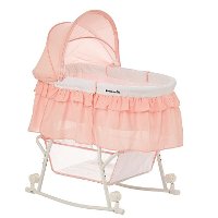 Rose Pink Portable 2-in-1 Bassinet and Cradle - Lacy-5