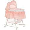 Rose Pink Portable 2-in-1 Bassinet and Cradle - Lacy-6