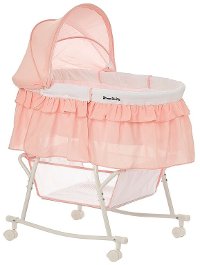 Rose Pink Portable 2-in-1 Bassinet and Cradle - Lacy-6