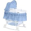 Serenity Blue Portable 2-in-1 Bassinet and Cradle - Lacy -3