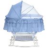 Serenity Blue Portable 2-in-1 Bassinet and Cradle - Lacy -2