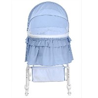 Serenity Blue Portable 2-in-1 Bassinet and Cradle - Lacy-5