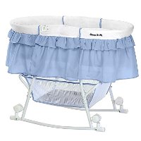 Serenity Blue Portable 2-in-1 Bassinet and Cradle - Lacy-7