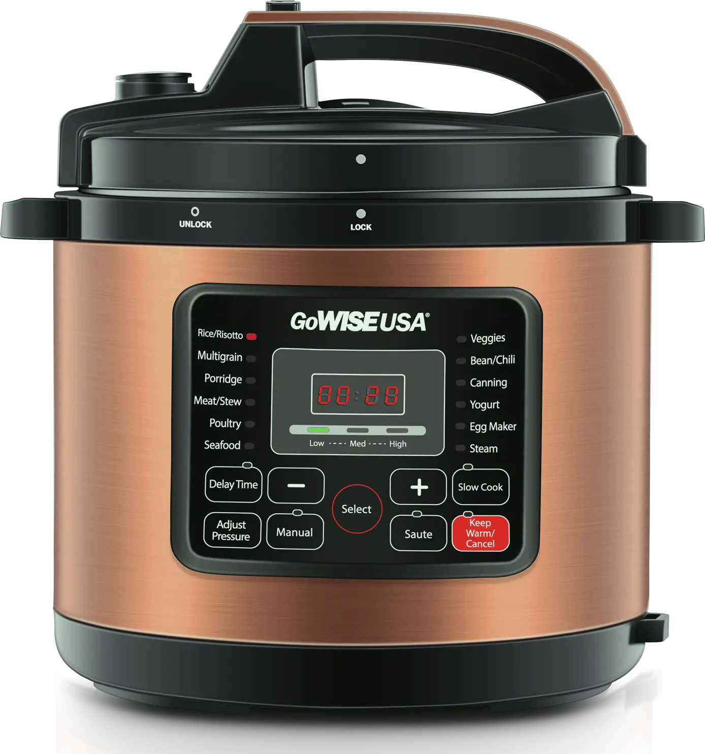 GoWISE Programmable 6-Quart Pressure Cooker-3