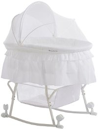 White Portable 2-in-1 Bassinet and Cradle - Lacy-2