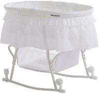 White Portable 2-in-1 Bassinet and Cradle - Lacy-4