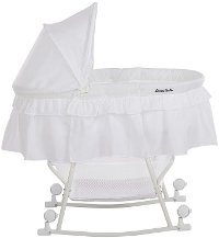 White Portable 2-in-1 Bassinet and Cradle - Lacy-6