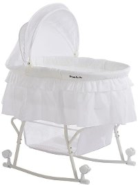 White Portable 2-in-1 Bassinet and Cradle - Lacy-7