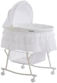 White Portable 2-in-1 Bassinet and Cradle - Lacy-8
