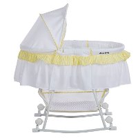 Yellow and White Portable 2-in-1 Bassinet and Cradle - Lacy-5