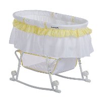 Yellow and White Portable 2-in-1 Bassinet and Cradle - Lacy-7