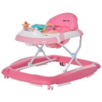 Pink 2-in-1 Crossover Musical Walker and Rocker-3