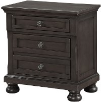 Classic Traditional Gray Nightstand - Stella