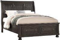 Classic Traditional Gray King Storage Bed - Stella
