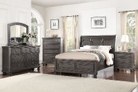 Classic Traditional Gray 4 Piece Queen Bedroom Set - Stella