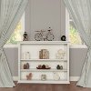 818-W White Hutch and Bookshelf - Napoli
