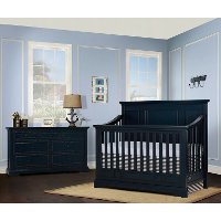 842-DN Distressed Navy Blue 5-in-1 Convertible Crib - Parker