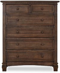 828-AB Antique Brown 6-Drawer Chest - Cheyenne