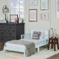 Sky Blue and White Toddler Bed - Brookside