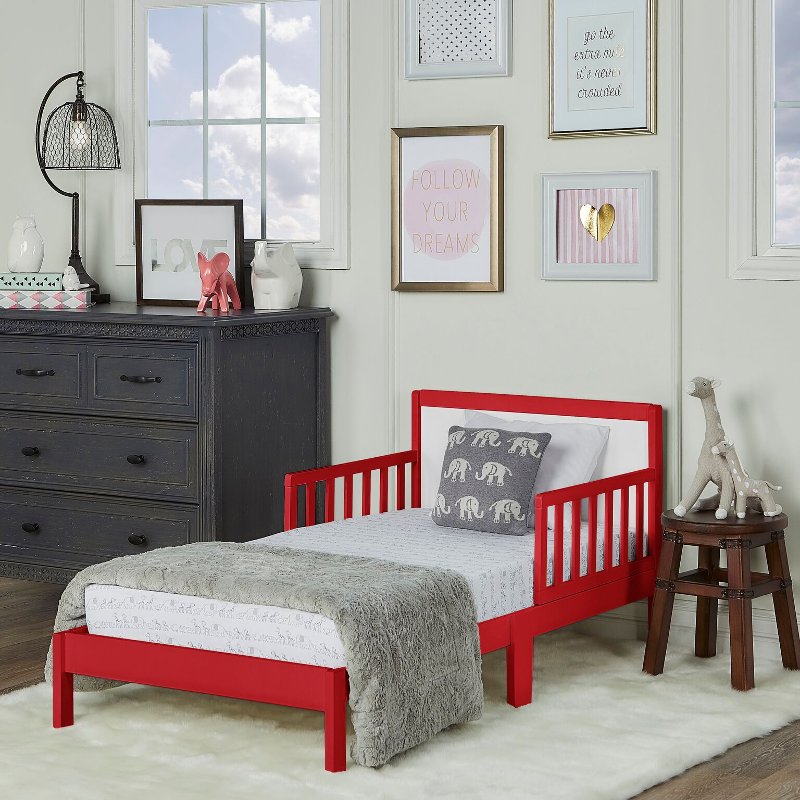 Red And White Toddler Bed Brookside Rc Willey Furniture Store