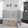 Light Gray 2-in-1 Lightweight Folding Portable Crib -1