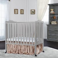 Light Gray 2-in-1 Lightweight Folding Portable Crib