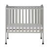 Light Gray 2-in-1 Lightweight Folding Portable Crib -2