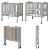Light Gray 2-in-1 Lightweight Folding Portable Crib -6