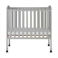 Light Gray 2-in-1 Lightweight Folding Portable Crib-2