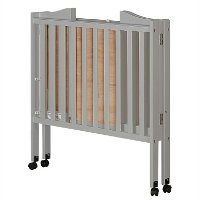 Light Gray 2-in-1 Lightweight Folding Portable Crib-4
