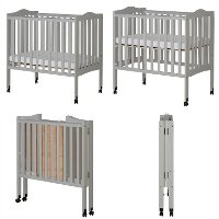 Light Gray 2-in-1 Lightweight Folding Portable Crib-6