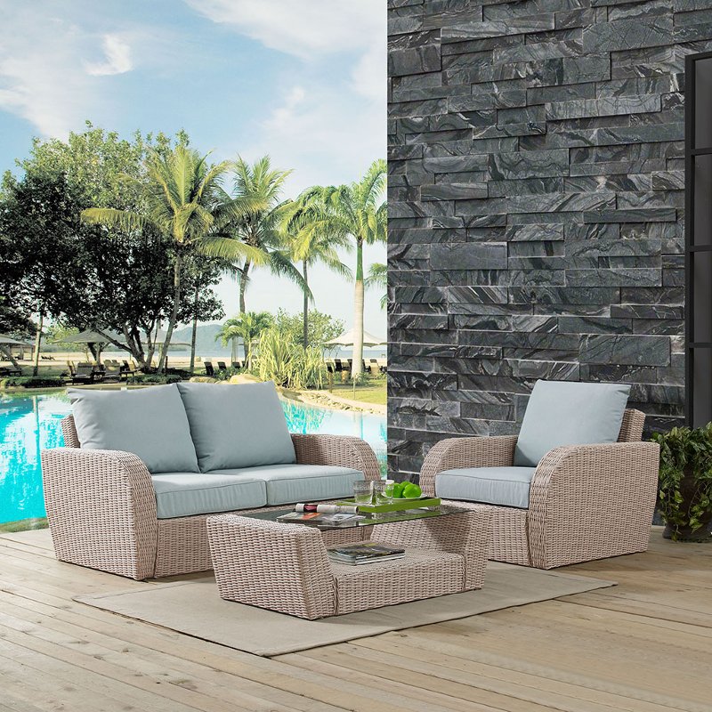 3 Piece Outdoor Wicker Patio Set St Augustine Rc Willey