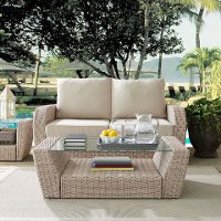 C07230-WH Outdoor Wicker Coffee Table - St Augustine