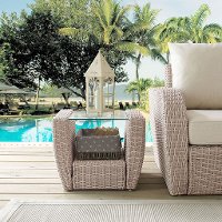 C07231-WH Outdoor Wicker Side Table - St Augustine