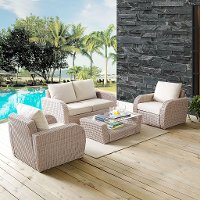 K070132WH-OL 4 Piece Outdoor Wicker Patio Set - St Augustine