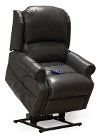 Smoke Gray Leather-Match Power Reclining Lift Chair-2