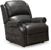 Smoke Gray Leather-Match Power Reclining Lift Chair-3