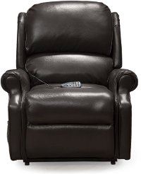 Brown Leather-Match Power Reclining Lift Chair - Palermo