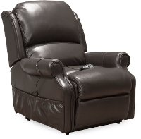 Brown Leather-Match Power Reclining Lift Chair - Palermo-3