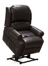 Chocolate Brown Leather-Match Power Reclining Lift Chair-2