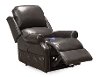 Chocolate Brown Leather-Match Power Reclining Lift Chair-4