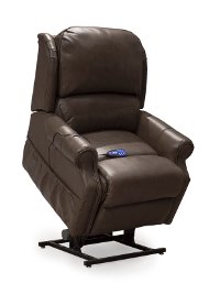 Caramel Brown Leather-Match Power Reclining Lift Chair - Palermo-2