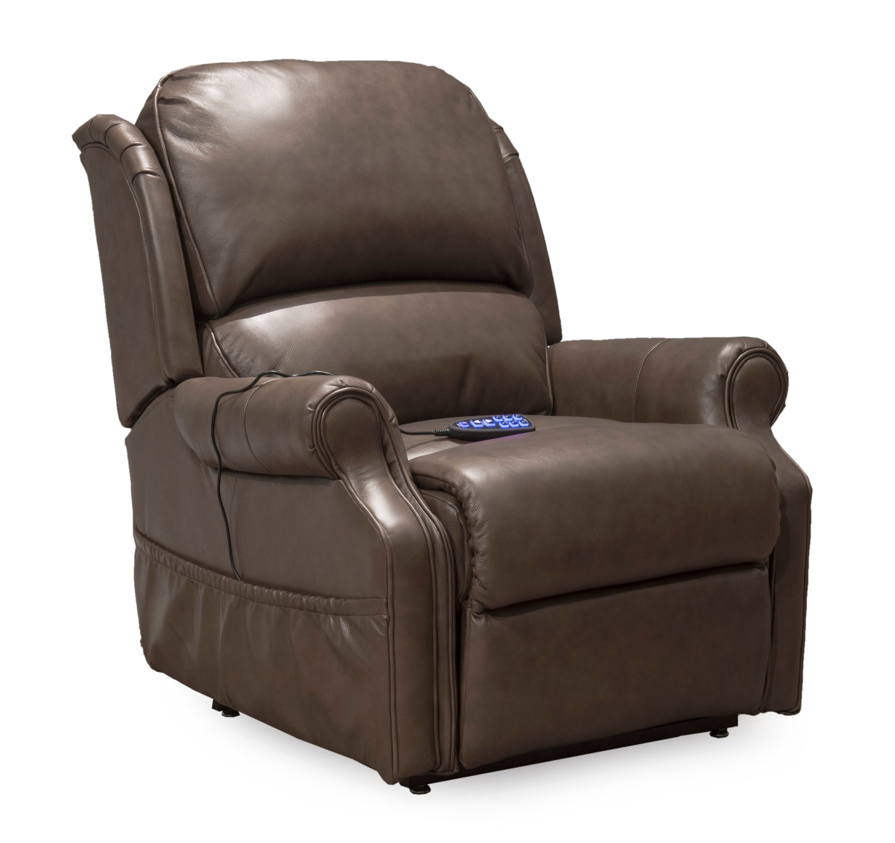 Caramel Brown Leather-Match Power Reclining Lift Chair - Palermo-3