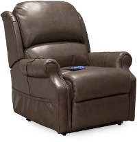 Caramel Brown Leather-Match Power Reclining Lift Chair - Palermo-3