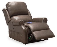 Caramel Brown Leather-Match Power Reclining Lift Chair - Palermo-4