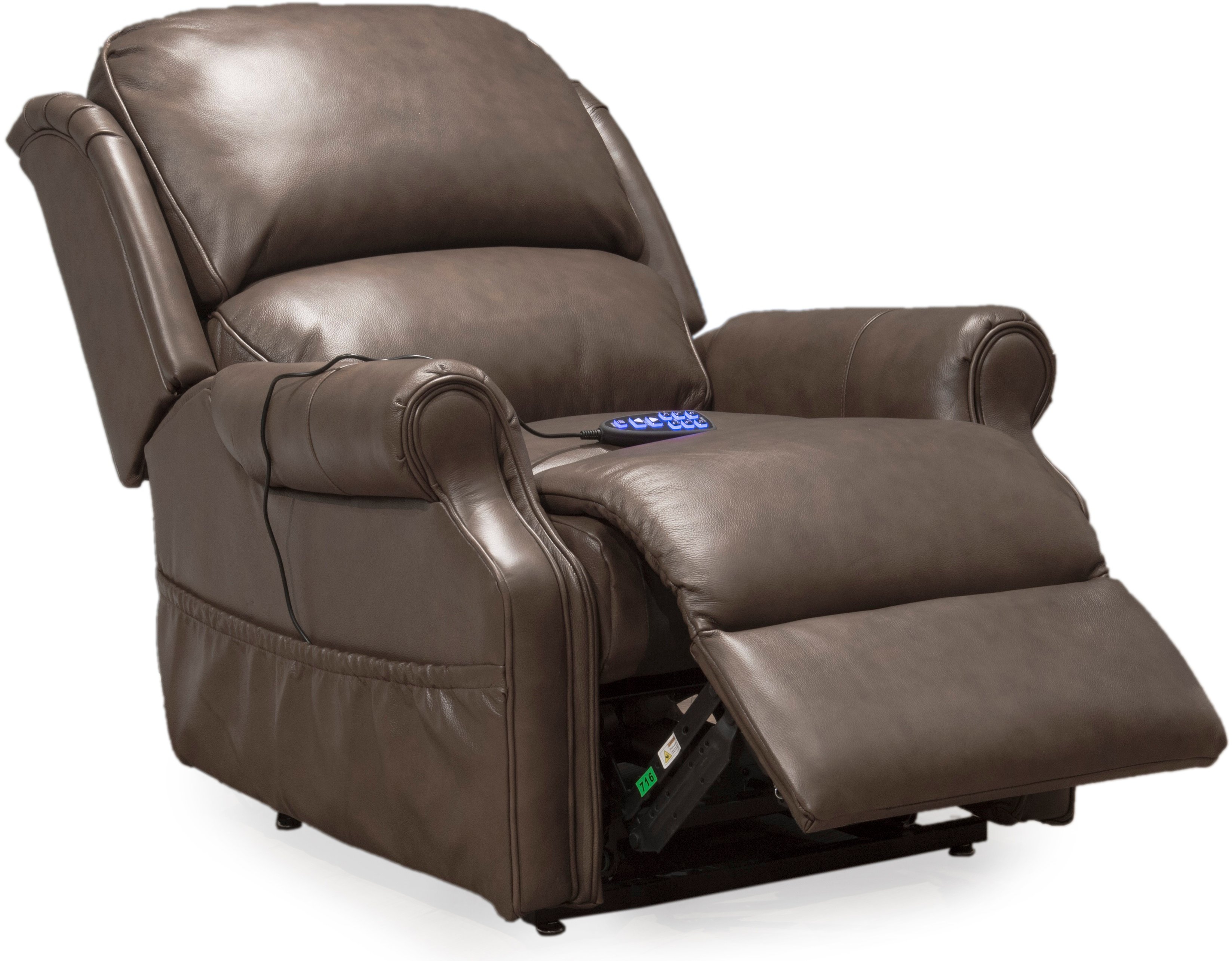 Caramel Brown Leather-Match Power Reclining Lift Chair - Palermo-5