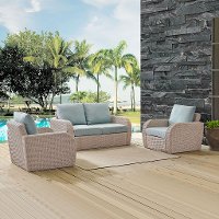 K070134WH-MI 3 Piece Outdoor Wicker Patio Set - St Augustine