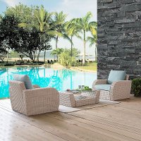 KO70135WH-MI 3 Piece Outdoor Wicker Patio Set - St Sugustine