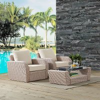 K070135WH-OL 3 Piece Outdoor Wicker Patio Set - St Sugustine