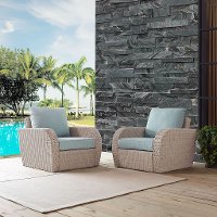 K070136WH-MI 2 Piece Outdoor Wicker Chair Set - St Augustine